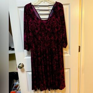 Torrid Black and Purple Long Sleeve Dress